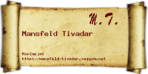 Mansfeld Tivadar névjegykártya