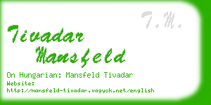 tivadar mansfeld business card